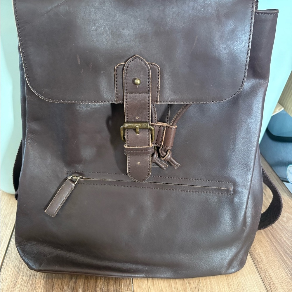 Brown Leather Backpack